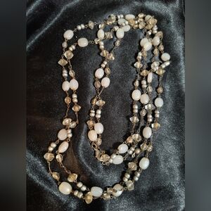 SILPADA Sterling Silver 925 Faceted Mother of Pearl Quartz Necklace